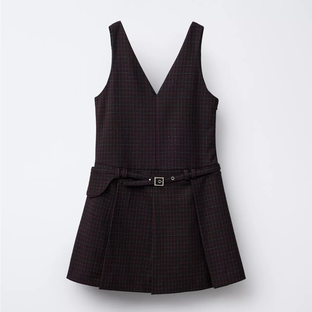 PLAID PINAFORE DRESS